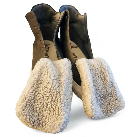 Sam Edelman Pence Faux Fur-Trim Suede High-Top Sneakers Size 8.5 - Picture 4 of 11